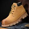 Venkovní kožené pánské nazouvací boty na platformě luxusní značky pánské zimní plyšové sněhule univerzální pánské motokrosové boty