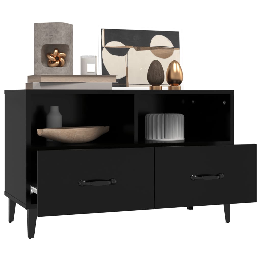 TV Stand in Black 80 x 36 x 50 cm Particleboard