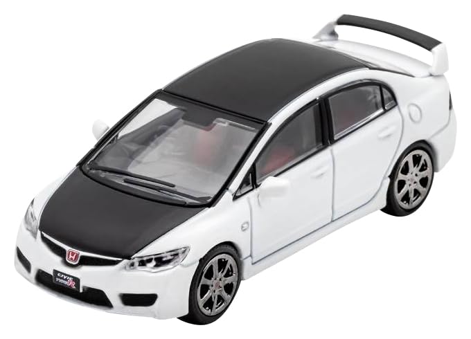 

DIECASTTEAM Honda Civic FD2 Капот Крыша Готовое изделие 1/64 Type-R Белый/Черный &