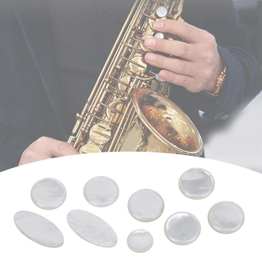 9Pcs Saxophone Button Set White Colour Sax Key Button Musical Instrument Accessories