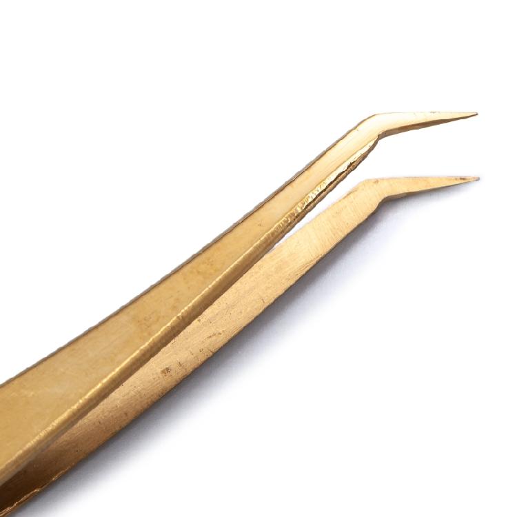 Eyelash Extension Tweezer Gold Lash Applicator Tool Precision Lashes Tweezers