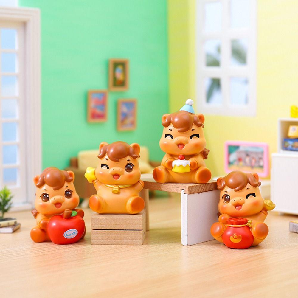 

Kawaii Cartoon Zodiac Horse Figurines Portable Resin Horse Statue Handicraft Decoration Style 4