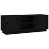 814478 vidaXL TV Stand Black 110x35x40.5 Cm Solid Pine Wood