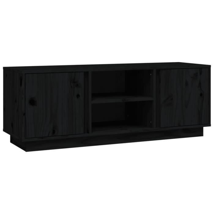 814478 vidaXL TV Stand Black 110x35x40.5 Cm Solid Pine Wood