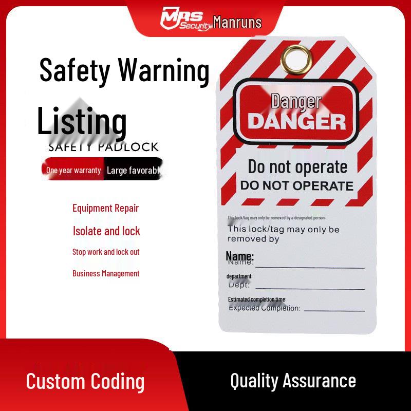 Customizable PVC LOTO Safety Tag for Lockout/Tagout Procedures