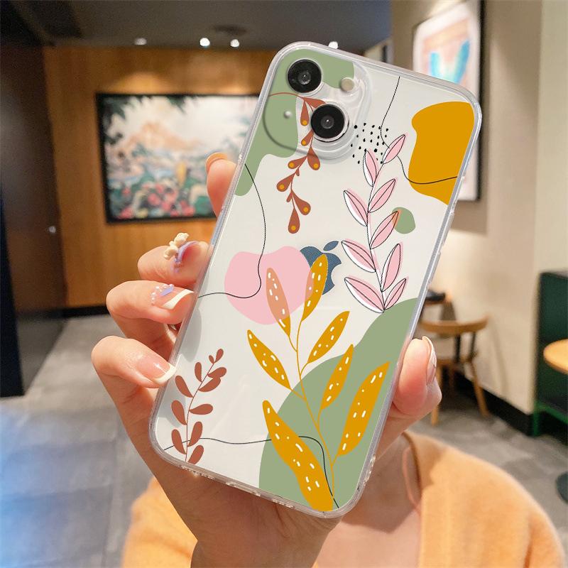 Für iPhone 15 16 14 13 12 mini 11 Pro Max XS X XR SE 7 8 Plus Silikon Klare Hülle Niedliche Cartoon Süßigkeiten Bemalte Handyhülle