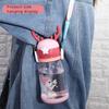 600ml Creative Antler Sippy Cup Water Bottle with Straw Portable Kids Leakproof Jug Outdoor Sports Bottles Children's Drinkware