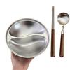 With Spoon Stainless Steel Bowl Anti-scalding Insulated Soup Bowls Durable Fruit Salad Bowl  Dining