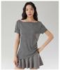 2026 Summer Lyocell Off-Shoulder Slimming Short-Sleeve Women's T-Shirt - Elegant & Versatile