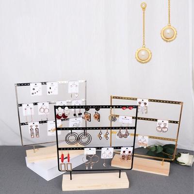 Metal Earrings Storage Rack 3-Tier Jewelry Holder Earring Organizer Ear Stud Rack  Stand Display