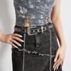 Trendy Punk Rivet Rhinestone Waist Belt With European And American Style