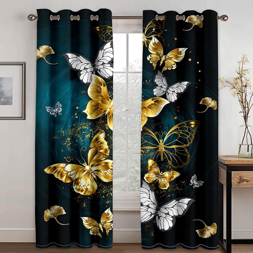 Buntes Schmetterlingsmuster 3D-Druck Digitaldruck Vorhang Wohnzimmer Balkon Schlafzimmer buntes Glücksschmetterlingsmuster pro