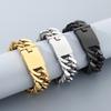 Versatile Fashion Jewelry, European and American Domineering 18mm Double-woven Four-sided Grinding Chain Polished Men's Bracelet 2026