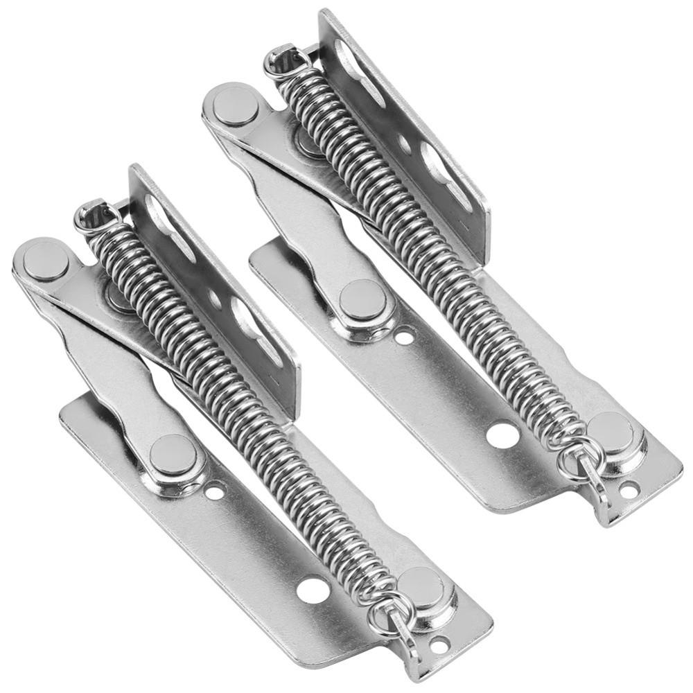 2 Pieces Lid Support 80 Degree Spring Hinges Silver Heavy Duty Folding Lifting Bracket Sofa Hinge Lifters Sofa Bed