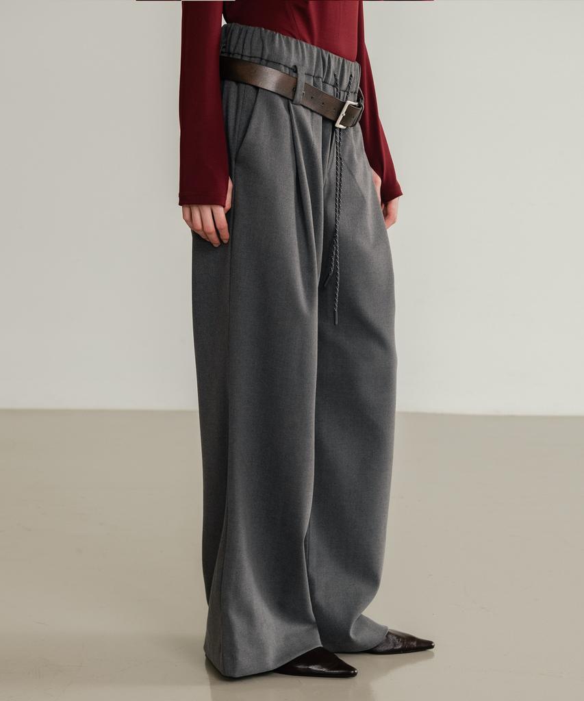 SSIN AND LEE (W) Low Loop Banding Slacks Gray