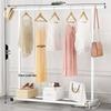 ZISIZ Floor Standing Double Rod Clothes Rack