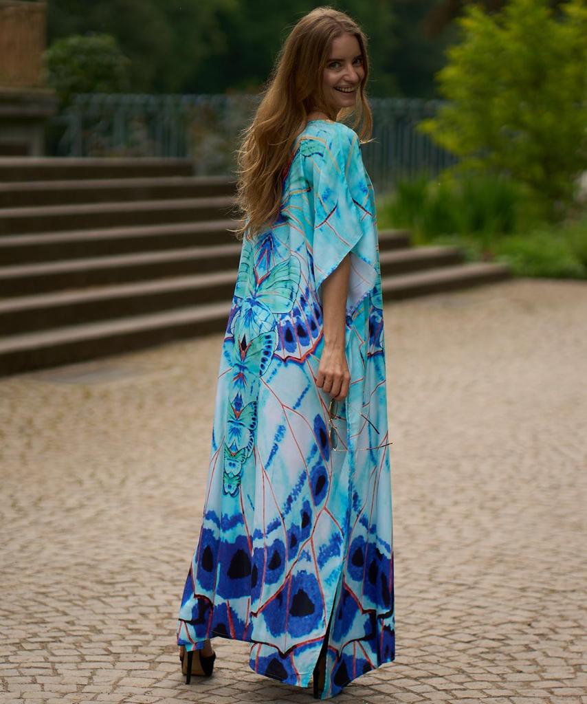 Übergröße Viskose Strandrobe: Lockeres langes Kleid & Badeanzug-Überwurf
