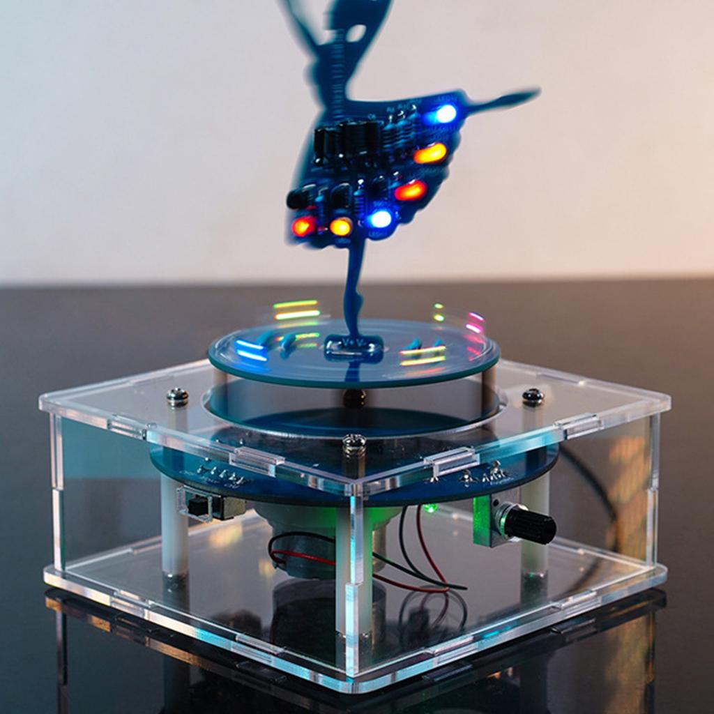 Multilayer PCB Assembly Set Rotating Ballet Music Box 6 Tune Options Adjustable Speed Sparkling Light Effects