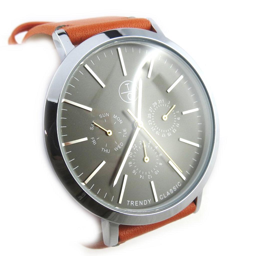 Les Trésors De Lily [N2342] - Montre créateur 'Trendy' gris orange