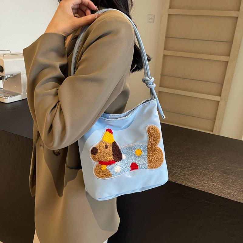 Trendy Midi Bucket Bag Chic Aesthetic Design Soft Canvas For Everyday Style