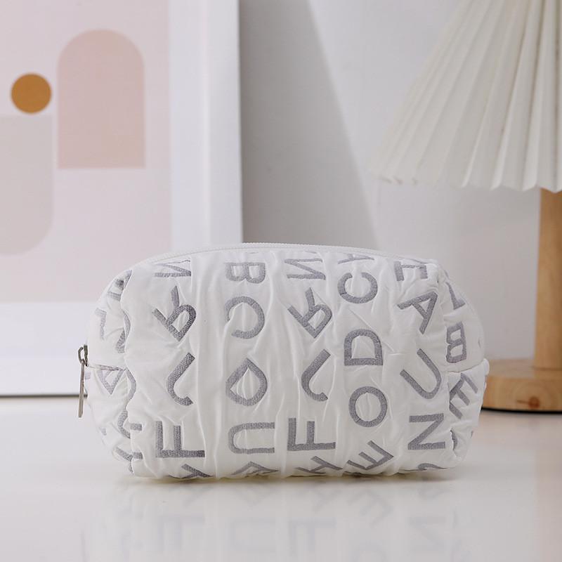 Korean Style Letter Pencil Bag Canvas Storage Organizer For Girls