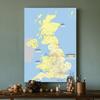 Hartă de perete Hartă a Regatului Unit cu regiuni detaliate Poster de artă imprimat fără ramă pentru decor Cadou de perete Consumabile de călătorie