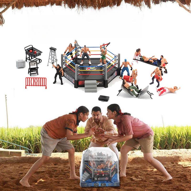 Interactive Wrestler Toy Set Diy Assembly And Static Model Perfect For Children
