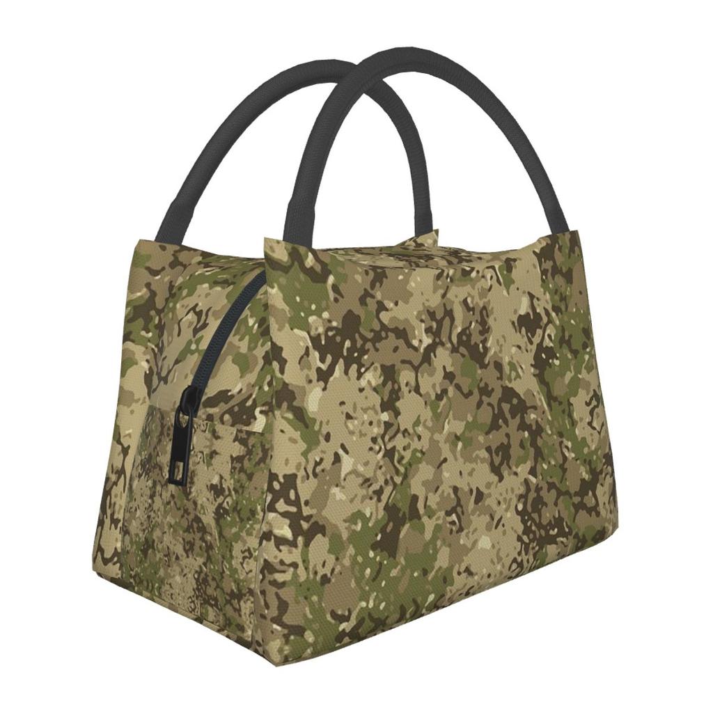 Multicam Military Trout Camo Insulated Lunch Bag for Women Bento Storage Food Boxes Container Cooler Thermal Lunch Box Tote