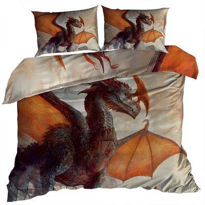 3D Cotton Satin Bedding 160x200cm DRAGON