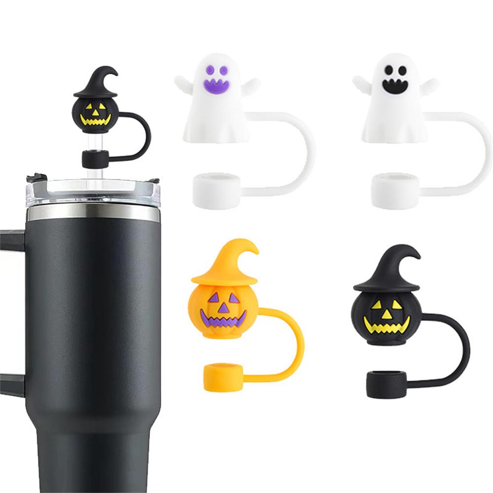 

Straw Covers Silicone Straw Tips Dust Cap Halloween Cup Accessories Pumpkin Straw Cover