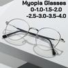 Women Luxury Metal Round Frame Myopia Glasses Men Fashion Anti Blue Light Short Sight Eyeglasses Minus Sight Glasses Eye Protection
