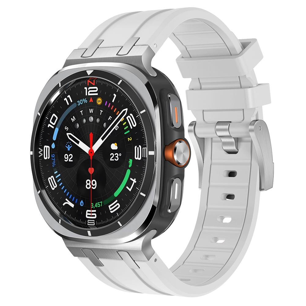 Luxury Sports Rubber Band for Samsung Galaxy Ultra Watch 47mm Curved End Silicone Strap for Samsung Ultra 7 47 47MM Men Bracelet