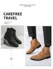 British Style Men's Mid-High Leather Brogue Business Casual Ankle Boots, Fashion Retro Dr. Martens