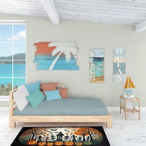 Halloween Scene Crystal Velvet Entrance Door Mat Non-Slip And Dirt-Resistant Easy To Take Care Of Universal Floor Mat