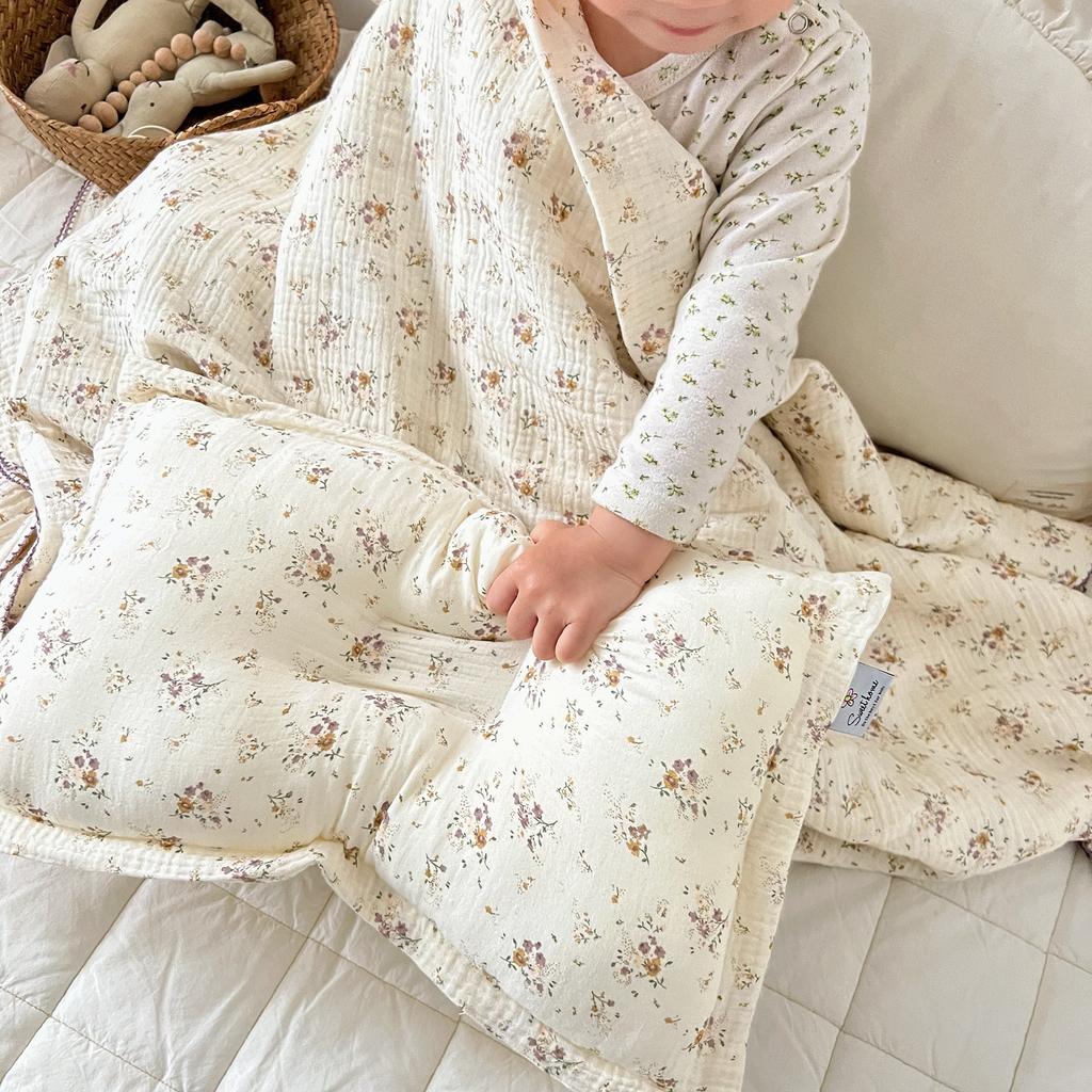 INS Gauze 100% Cotton Princess Blanket Summer Floral Baby Children Kids Blankets Soft Sleeping Bed Crib Quilt Stroller Blanket