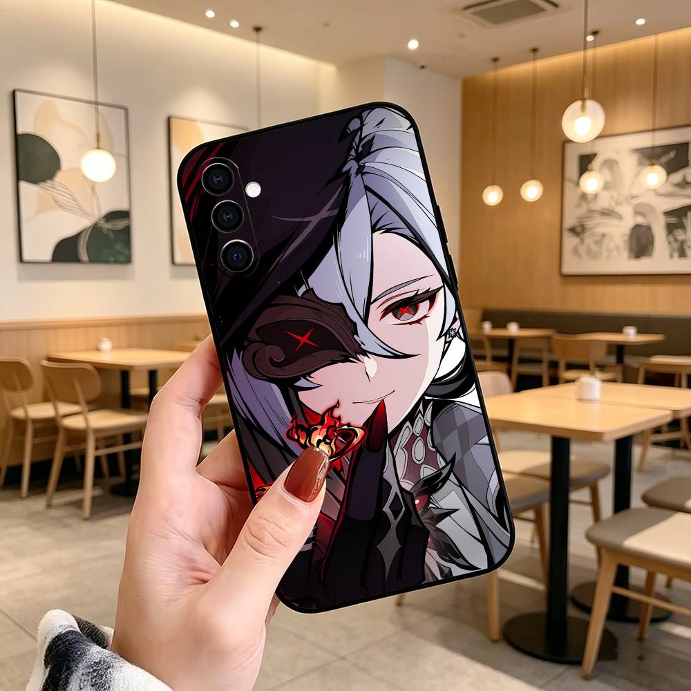 G-Genshin I-Impact A-Arlecchino Phone Case For Samsung Galaxy A73,A72,A71,A70,A53,A52,A51,Soft Silicone Black Cover Samsung a21