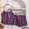 European and American Imitation Silk Pajamas Women's Summer Suspender Pajamas V-neck Summer Sexy Summer Shorts Set