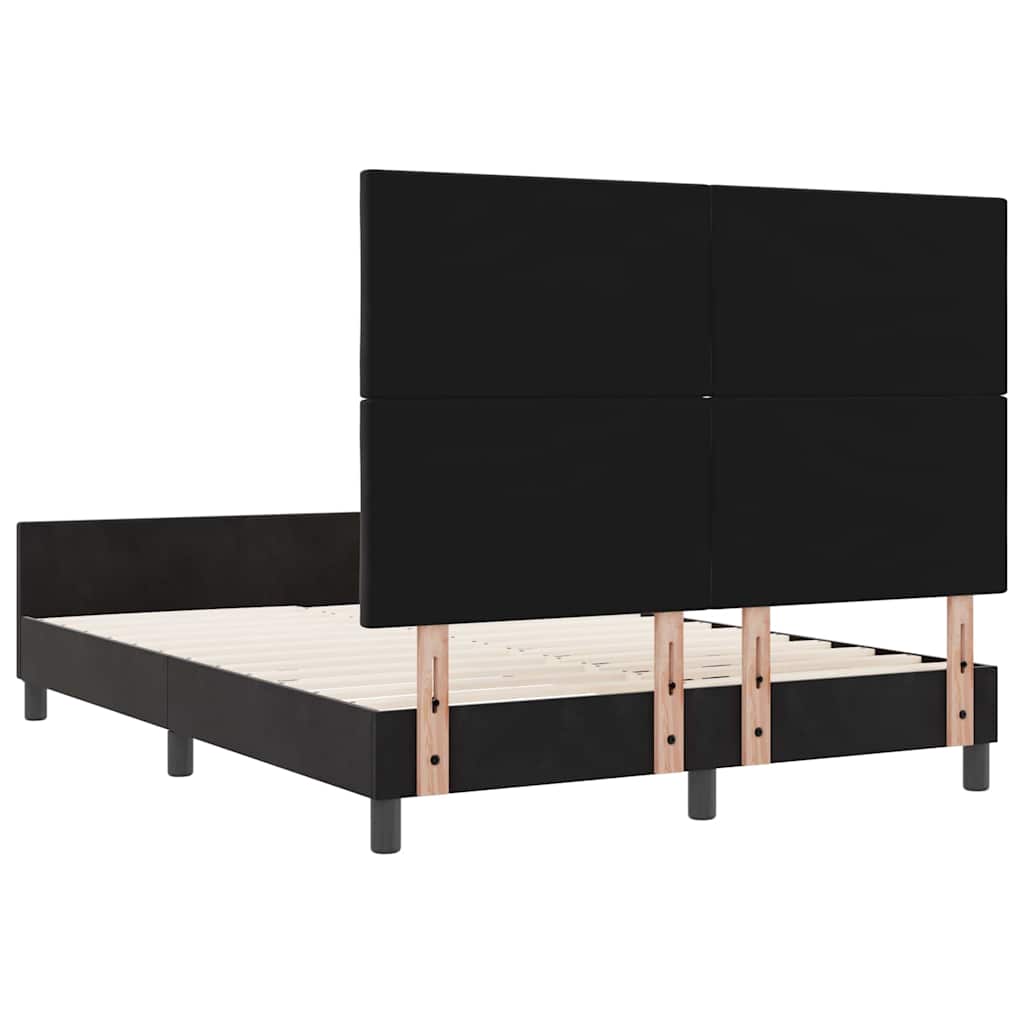 Box Spring Bed with Headboard Black 140 x 190 cm Velvet