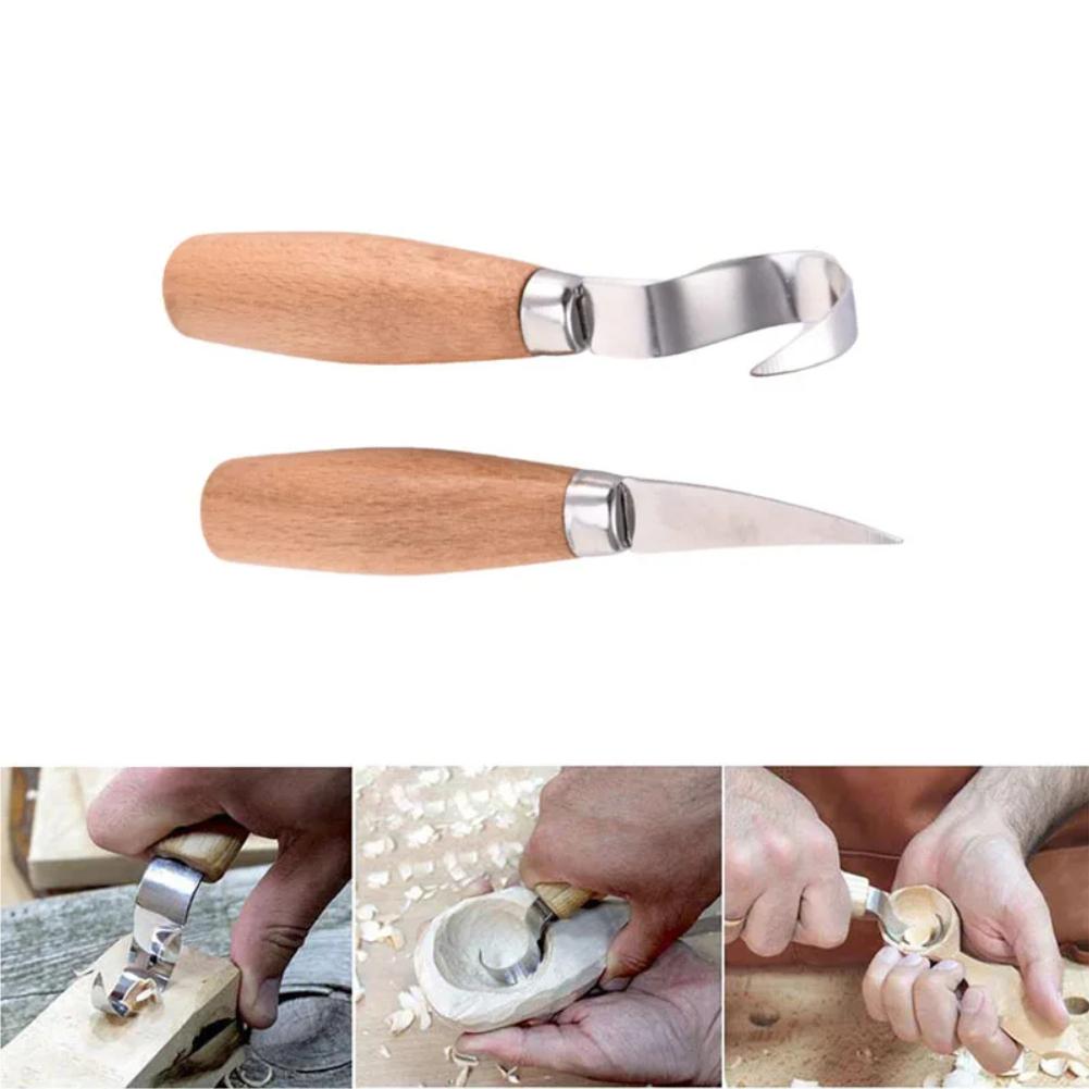 Ahşap Oyma Bıçağı Keski Kanca Bıçak Oyma Araçları Ergonomik Ağaç İşleme Kaşığı Dayanıklı Çarpık Yeni Başlayanlar Heykel Profesyonel