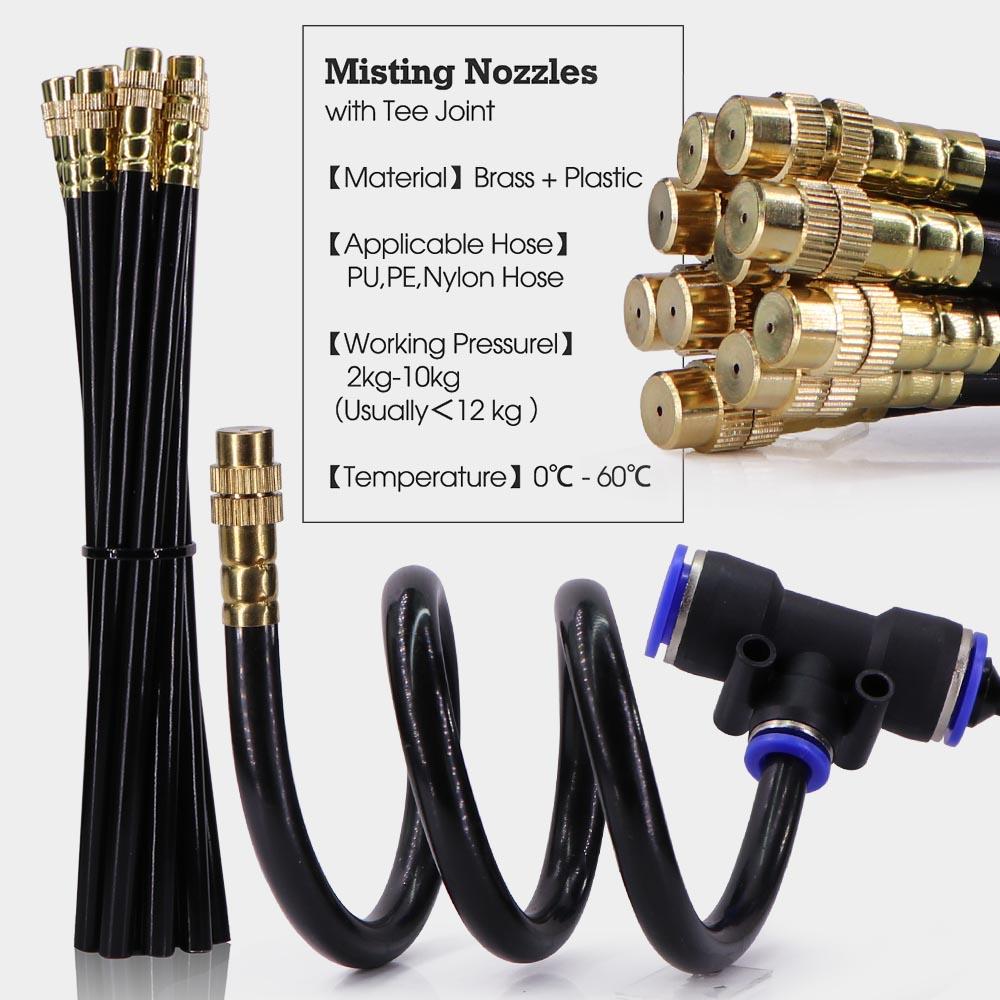 20/30/50cm 360° Bend Misting Nozzle Adjustable Sprayer Outdoor Garden Irrigation Watering Sprinklers 6-16mm Tube Quick Connect
