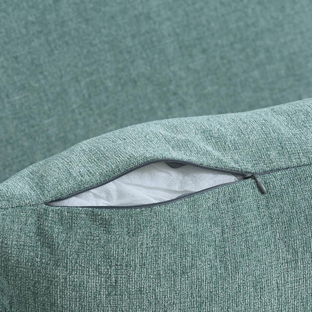 Space-Saving Single Armchair Bed Reclining On 4 Levels with Padded Seat, 96x84.5x87.5cm, Green