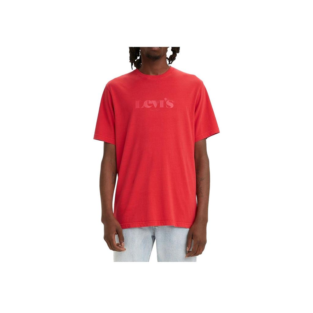Levis Slim Fit Printed Simple Comfortable Fresh Short Sleeve T-Shirt Men Tops Red 16143-0103