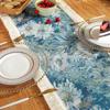 Vintage Table Runner with Tassels Oil Painting Bohemian Farmhouse Decoration for Wedding Party Birthday Baby Shower Dinner Decor