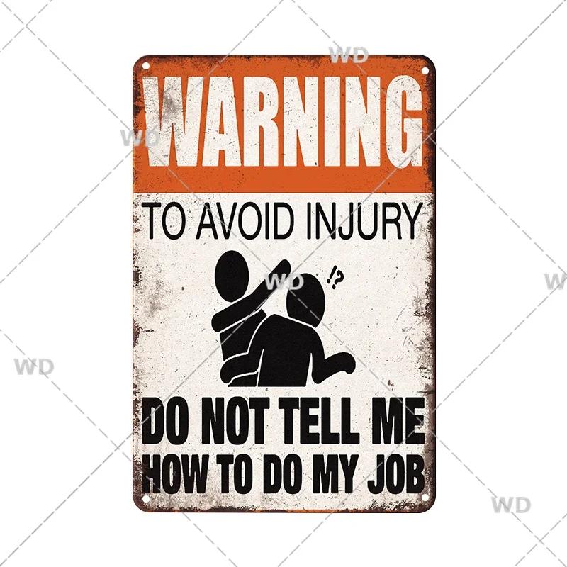 Retro Danger Warning Metal Sign - Vintage Caution Plaque - Metal Plate for Garage Park Home Wall Decor