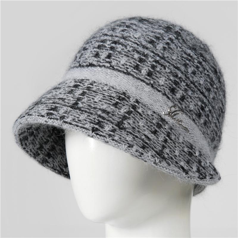 Knitted Bucket Hat Women's Autumn and Winter Outdoor Warm Hat Versatile Face Small Wool Can Hang Mask Hat
