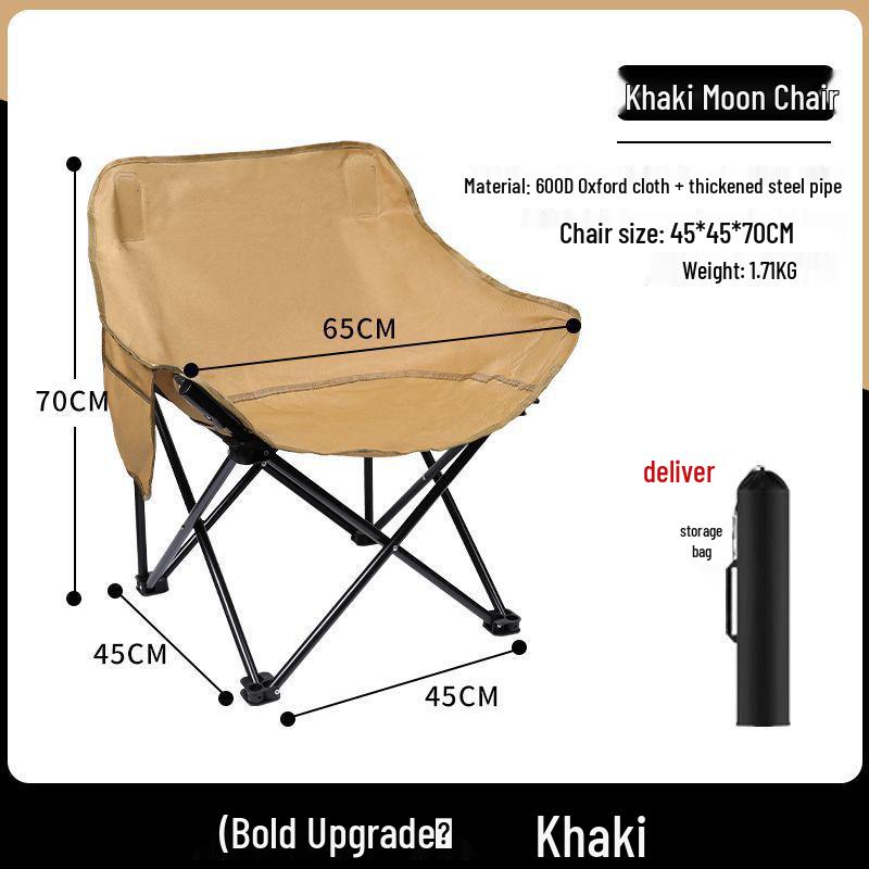 Portable Folding Camping Chair with Storage for Outdoor Beach and Fishing