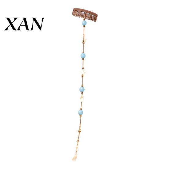 Invisible Clip Hair Charms Beach Mermaid Clip, Starfish Shell Bead Chain for Women, Jewelry Summer Boho Coastal Vacation Styling Tool Wedding Festival 1pc