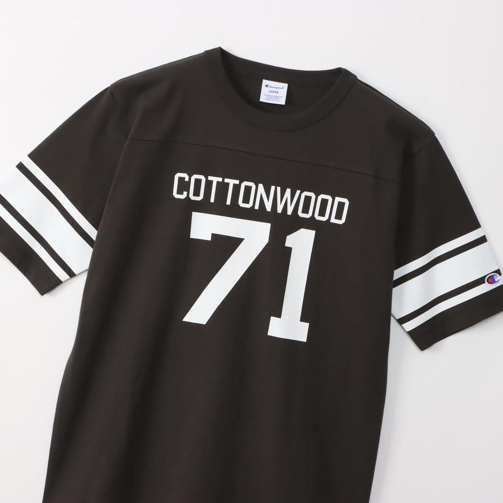 Champion Short Sleeve Football Off USA Heavy Garment Graphic Men's T-Shirt, Black, 100% Cotton, Wash, Print, Basic, C3-B349