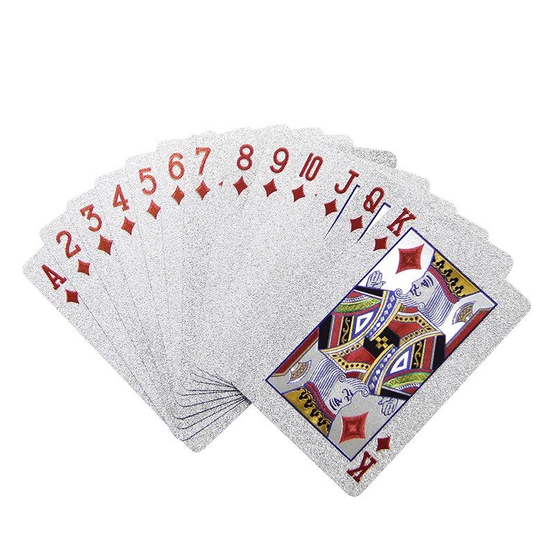 New 24K Gold Playing Cards High Quality Plastic Poker Deck Foil Pokers Pack Laser Reflection Magic Waterproof Card Board Game