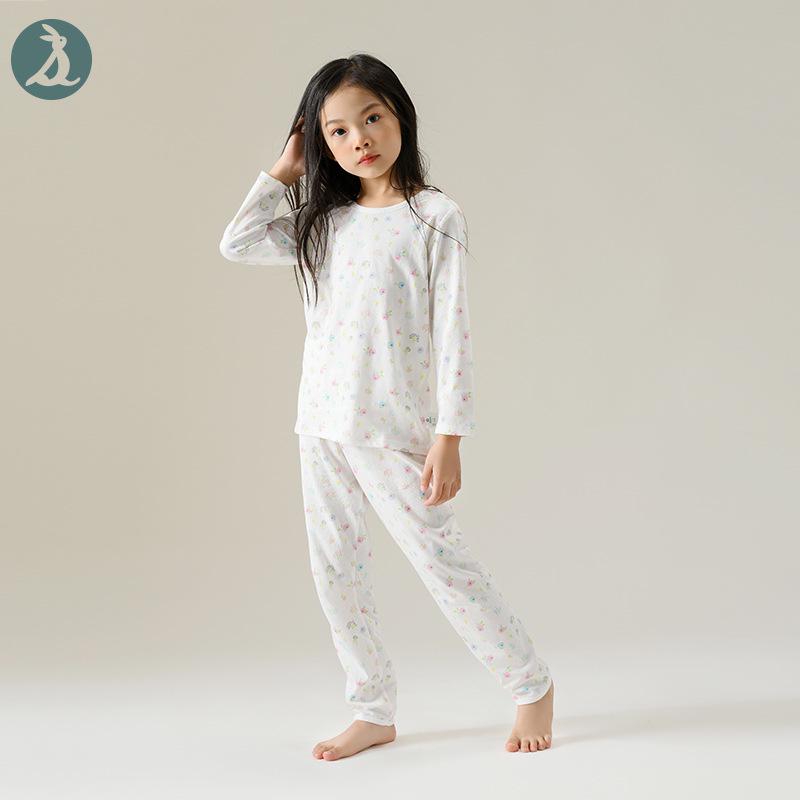 Pure Cotton Baby Pajama and Underwear Set: Thin Long Sleeve AC Suit for Summer Home Wear